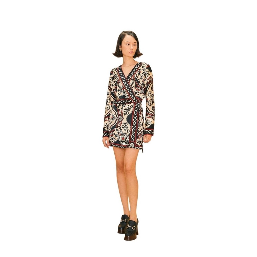 Farm Rio Passion Scarf Wrap Mini Dress